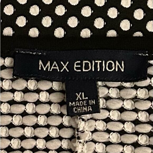 Max Edition, Black White Polka Dot Wrap Dress Knee-Length 2 Piece, Size X-Large - Picture 5 of 7